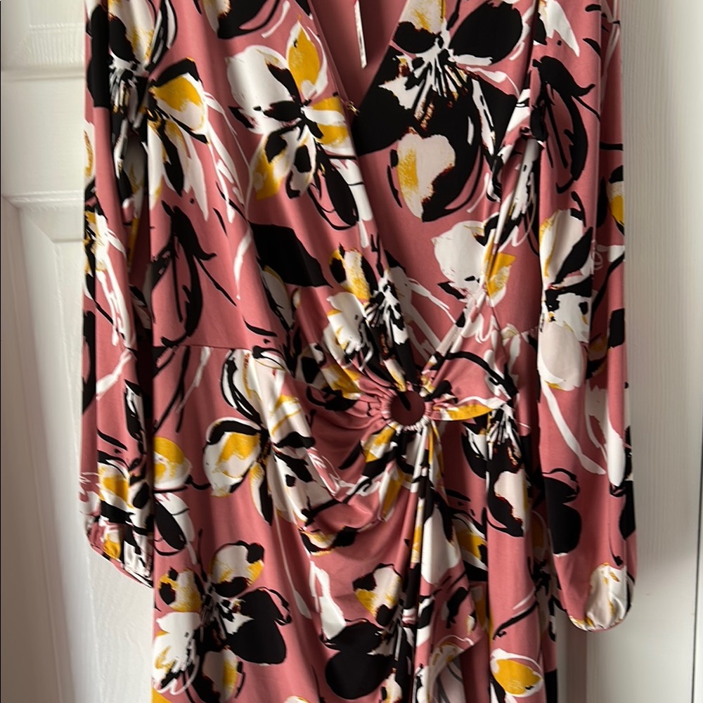 Floral Wrap Dress in Pink and Yellow New dress